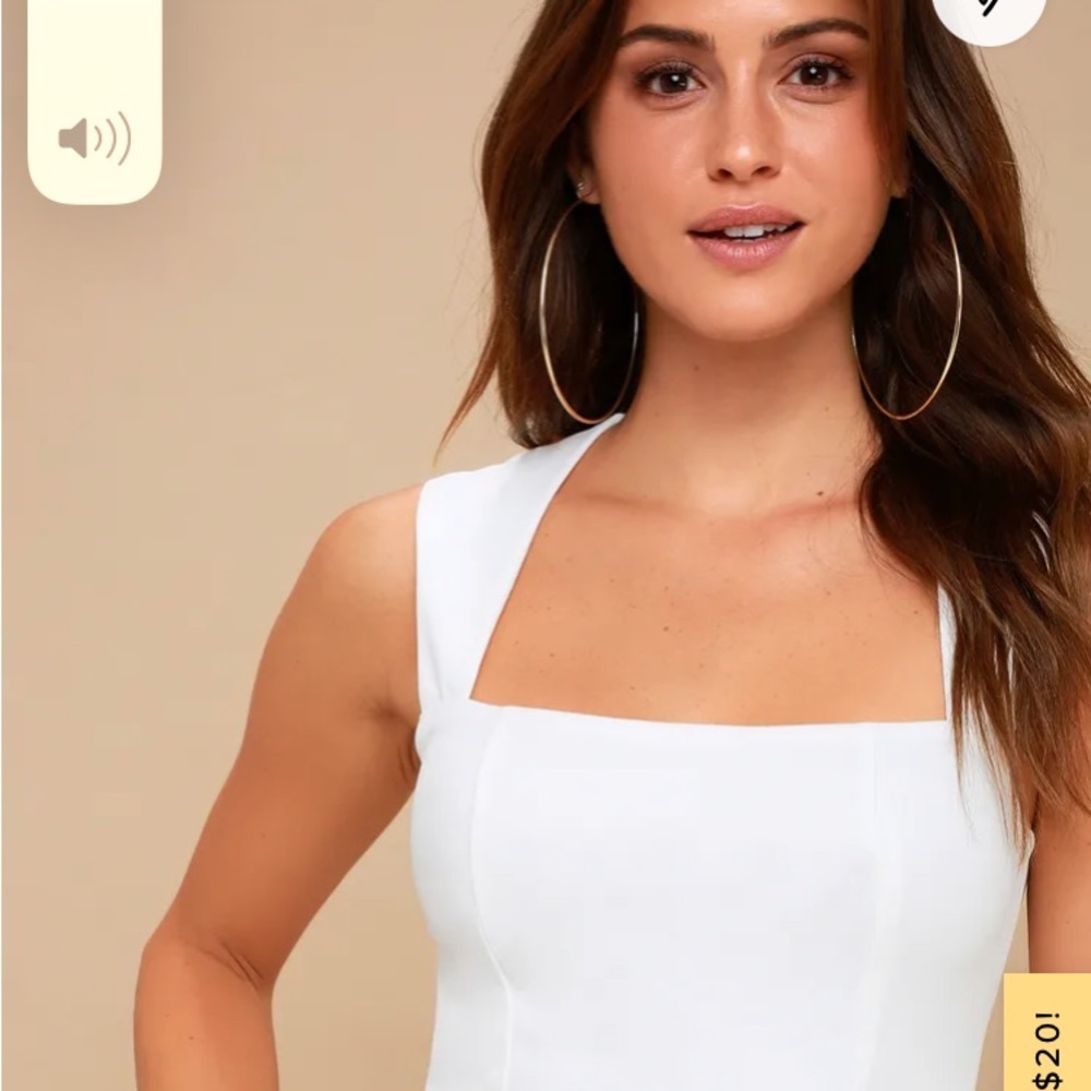 Lulu's White Square Neck Wide-Leg Jumpsuit - Picture 10 of 12